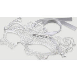 Δαντελένια Μάσκα Ματιών Με Σατέν Κορδέλες Lace Eye Mask With Satin Ribbons - Λευκό