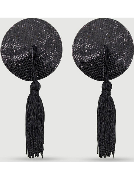 Καλύμματα Θηλών Με Παγιέτες & Κρόσσια Nipple Pasties With Sequins & Tassels - Μαύρα