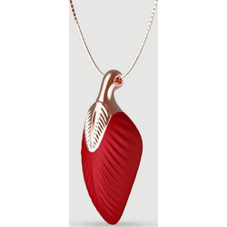 Δονητής Σιλικόνης Κολιέ Φτερό Mini Liquid Silicone Luxury Feather Necklace Mini Vibrator - Κόκκινος