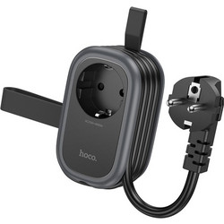 Hoco NS6 Επιτραπέζιος Φορτιστής με Type-C + 2 Θύρες USB και 1 Πρίζα 4000W Μαύρο