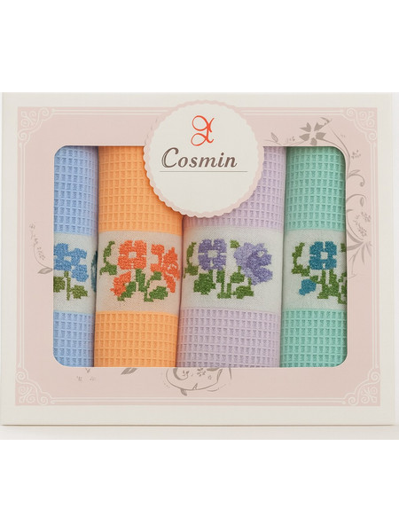 Σετ Ποτηρόπανα 4 Τεμαχίων 40x60 Cosmin Floral Delight