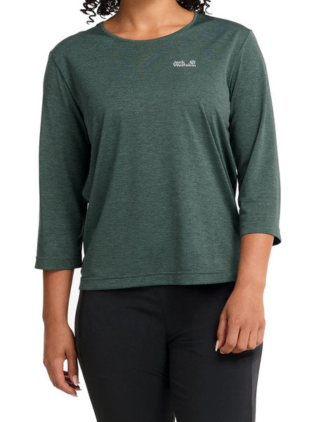 Μπλούζα μακρυμάνικη 3/4 γυναικεία Wildtrail Jack Wolfskin Πράσινο