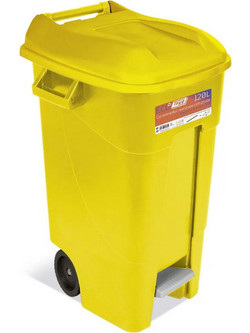 TAYG ECO 443015 Κάδος Απορριμμάτων Με Πεντάλ & Ρόδες 120Ltr ΚΙΤΡΙΝΟΣ Κίτρινο