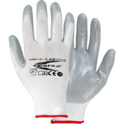 Cofra Labour white/grey Γάντια Νιτριλίου