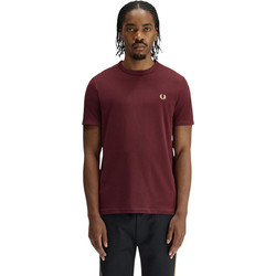 Fred Perry Ανδρικό T-shirt Contrast Tape Ringer M4613-69A Μπορντό