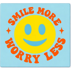 Σουβέρ κεραμικό Smile More Worry Less 9x9cm 27516 KZ371