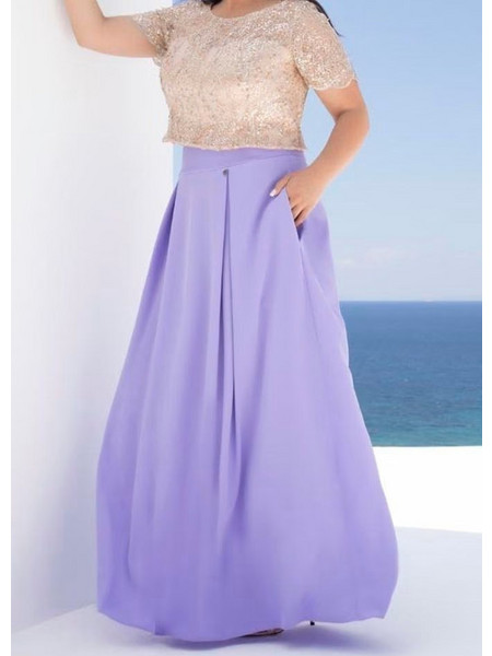 Just Perfect Γυναικεία Maxi Λιλά Φούστα Μωβ