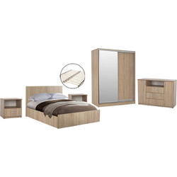 ΣΕΤ ΚΡΕΒΑΤΟΚΑΜΑΡΑΣ 6ΤΜΧ ADLER HM11759 ΜΕΛΑΜΙΝΗ SONAMA OAK-ΓΙΑ ΣΤΡΩΜΑ 160x200εκ