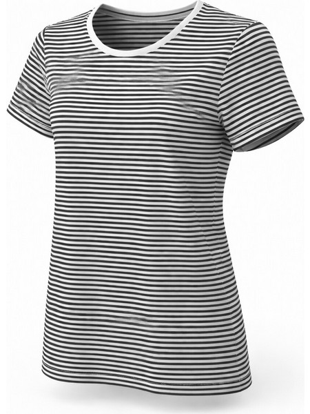 JOIN Γυναικείο T-Shirt Ριγέ Ασύμμετρη G-1291-02 Βαμβ΄άκι Μαύρο
