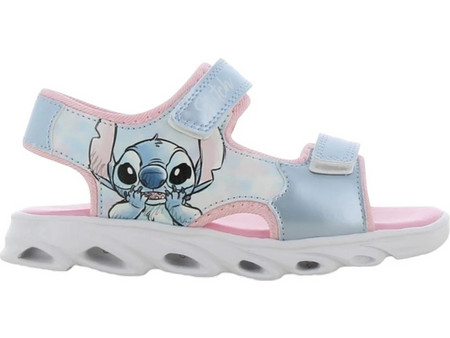 Disney Lilo & Stitch Παιδικά Πέδιλα για Κορίτσι με Φωτάκια Γαλάζια Ροζ LS002225