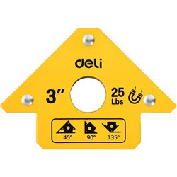DELI DELI μαγνητική γωνία συγκόλλησης DL-HDW25 με 45/90/135 γωνίες, 3" 11kg