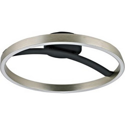 Powertech POWERTECH LED φωτιστικό οροφής HLL-0200, 29W, 4000K, Φ38x10cm, ασημί/μαύρο