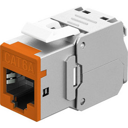 GOOBAY Keystone module RJ45 77947, CAT 6A STP, slim, toolfree, ασημί/πορτοκαλί