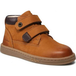 Kickers Tackeasy Παιδικά Μποτάκια Καφέ με Σκρατς 571987-10-116