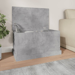 vidaXL Κουτί Αποθήκευσης Γκρι Σκυροδέματος 70x40x38cm Επεξεργ. Ξύλο 1 τεμ