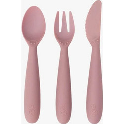 Ezpz Happy Utensils Σετ Παιδικά Μαχαιροπίρουνα Σιλικόνης 24m+ Blush 3τμχ