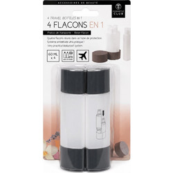Cosmetic Club 4 Travel Bottles in 1 Set - Έξυπνο Σετ Μπουκάλια Ταξιδιού Καλλυντικών 4x60ml
