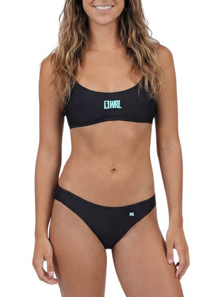 WE RIDE LOCAL NERO SURF TOP/BRAZILIAN BOTTOM BIKINI SET