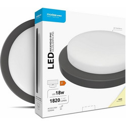 Modee LED Στρογγυλή Απλίκα 18W 4000K IP65 Μαύρο ERP
