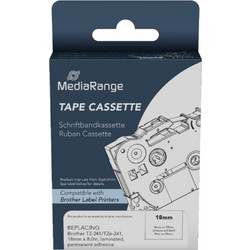 Ετικέτες Γενικής Χρήσης Mediarange (MRBTZ241) - 18mm x 8m - Μαύρο σε λευκό φόντο MRBTZ241