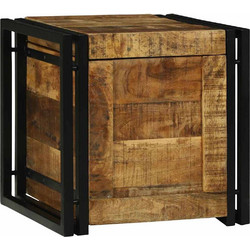 vidaXL Κουτί αποθήκευσης Καφέ και Μαύρο 40 x 40 x 40 cm