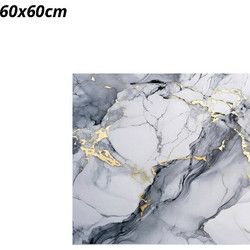 Αυτοκόλλητο Πάνελ Τοίχου 60x60cm Όψη Μαρμάρου Μπλε με Χρυσές Λεπτομέρειες WMB-109