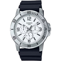 Casio Ανδρικό Ρολόι Χρονογράφος με Μαύρο Καουτσούκ Λουράκι MTP-VD300-7B