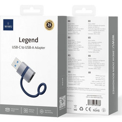 WiWU USB-C to USB Adapter Grey (C052)