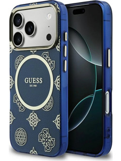 Guess Iml Peony Dot MagSafe Back Cover Θήκη Blue (iPhone 17 Pro)