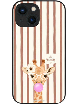 Sonique Stripe Stories Series Θήκη Καμηλοπάρδαλη με Τσιχλόφουσκα - Brown (iPhone 13 Mini)