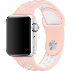 WiWu Dual Color Sport Λουράκι Σιλικόνης Pink / White (Apple Watch 42 / 44 / 45 / 49mm)