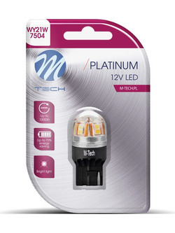 W21W (T20) 12/24V W3x16d 15x2835SMD LED CAN-BUS ΠΟΡΤΟΚΑΛΙ PLATINIUM M-TECH - 1 ΤΕΜ