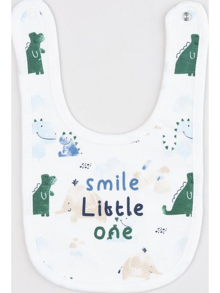 βρεφική σαλιάρα λευκή smile little one για αγόρι
