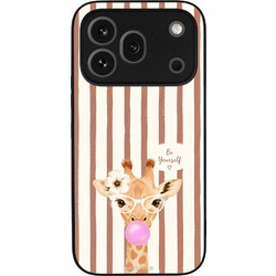 Sonique Stripe Stories Series Θήκη (Honor 600 Pro 5G) με Σχέδιο «Καφέ - Καμηλοπάρδαλη με Τσιχλόφουσκα»