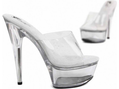 SB126-Clear vinyl mule Platform with Heel 14cm-EU 39