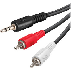 VIVANCO AUDIO CONNECTION 3.5mm JACK CABLE to 2x RCA 5m black