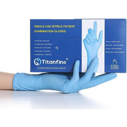 Titanfine Εξεταστικά Γάντια Νιτριλίου Μπλε 100τμχ