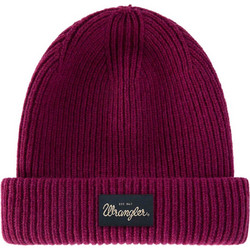 Wrangler(R) unisex μάλλινος σκούφος ribbed με logo patch - 112388224 Βυσσινί