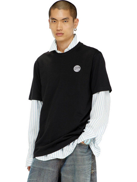 Diesel ανδρικό T-shirt με print Regular Fit - W26A251240QIAM Μαύρο