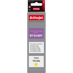 Activejet AB-D100Y Ink cartridge for Brother printers, replacement for Brother BT-D100Y Supreme 50 ml yellow