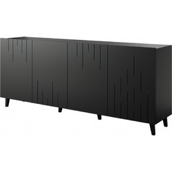BARI chest of drawers 200x42x82 black matt BARI 474106