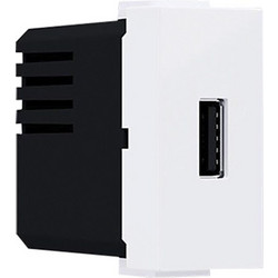 Acaelec Modys Πρίζα Τροφοδοσίας 1xUSB 1 Στοιχείου 1P IP20 230V 50Hz 0.3A 5V DC 1.2A Λευκό (10101412820)