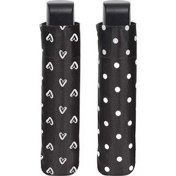 Manual folding black white umbrella assorted 54cm