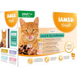 IAMS DELIGHTS Land & Sea Collection in Gravy box - wet cat food - 12x85g