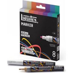 Liquitex Κασετίνα με 8 Ακρυλικούς Μαρκαδόρους 2mm Metallic