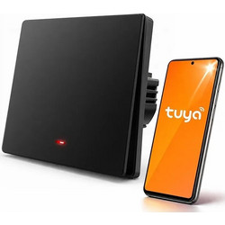 Qoltec Smart Light Switch 1 Position Wi-fi Timer Tuya Smart Life Black