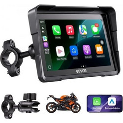 VEVOR 7 Inch (17,8 cm) Ασύρματο Motorcycle Carplay με Apple Carplay & Android Auto, HD Οθόνη Αφής GPS Σύστημα Πλοήγησης με Φωνητικό Έλεγχο, Διπλό Bluetooth, Siri & Google Assistant, IP67 - Κατάλληλο γ