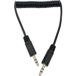 Jack 3.5 Male Spiral Cable 1m To Jack 3.5 Male Black 30648