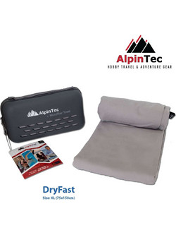 AlpinPro AlpinTec DryFast Πετσέτα Θαλάσσης Microfiber Γκρι 75x150cm