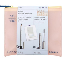 Korres Color Instant Retouch Solid Color Eyeliner Pencil Black 01 Black 1.2 gr + Drama Volume Mascara 01 Black 4 ml